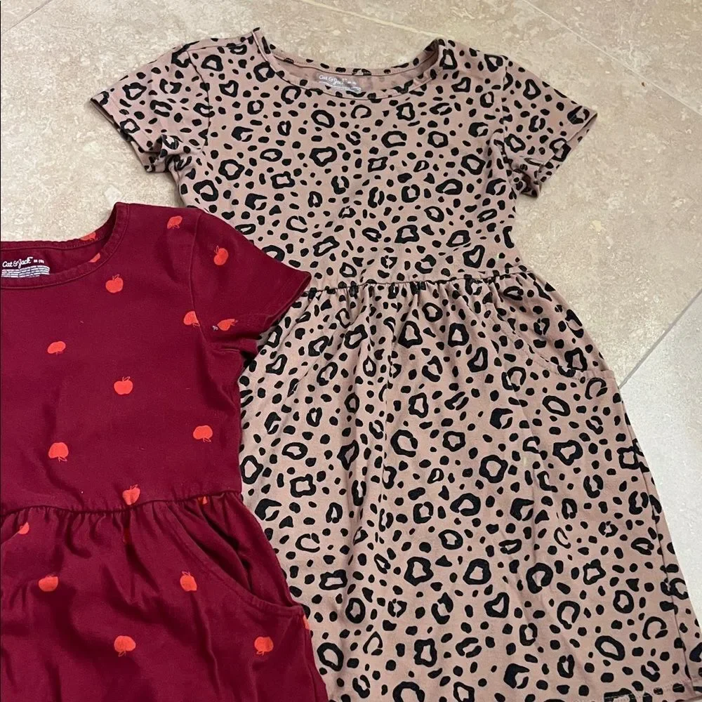 Cat & Jack Red and Tan Dress Bundle